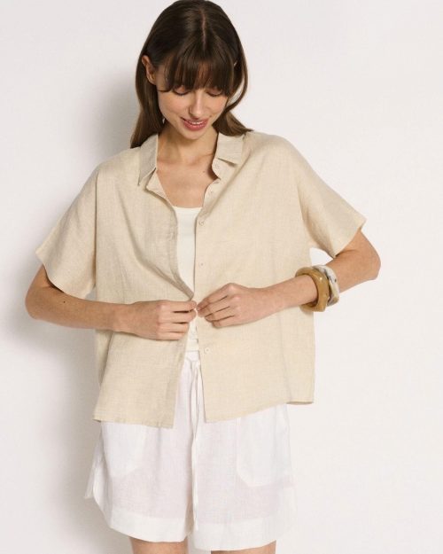 Little Lies Bronte Linen Shirt - Natural