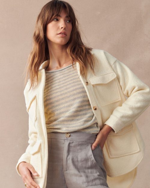 Little Lies Cargo Shacket - Cream