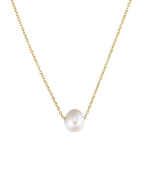 Gold Floating Pearl Necklace