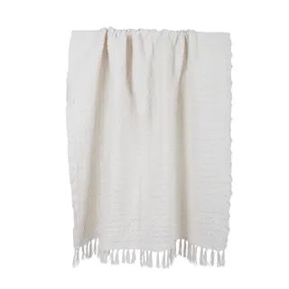 Bethany Cotton Blend Throw Ivory 125x150cm