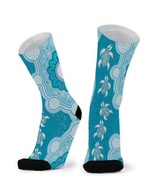 Socks - Swimming Turtle Family Unisex - Larger Fit