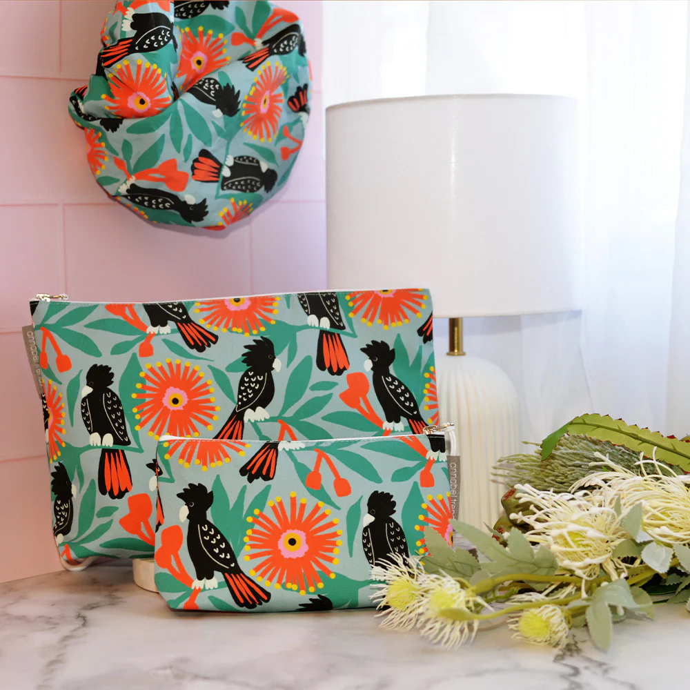 AT Cosmetic Bag - Black Cockatoos Large - Image 2