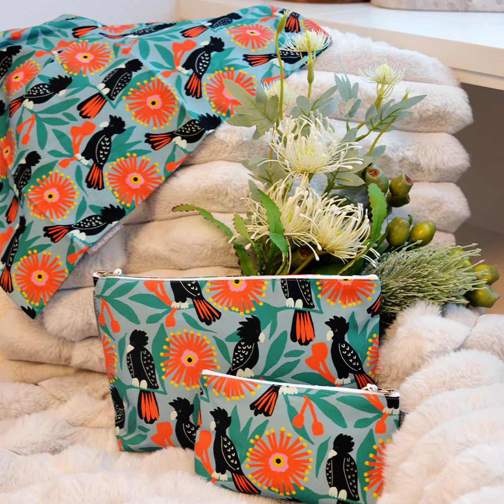 AT Cosmetic Bag - Black Cockatoos Small - Image 2