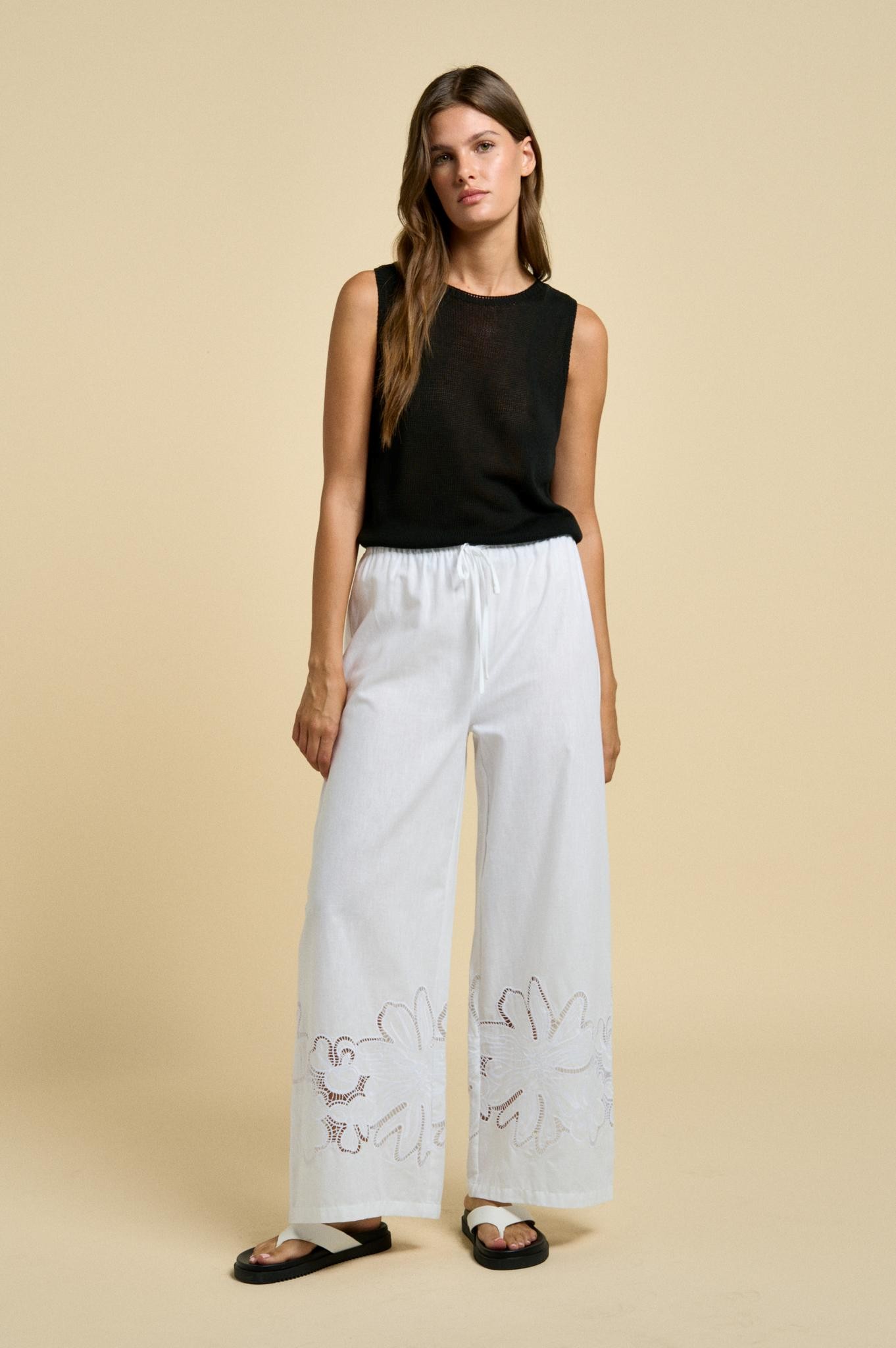 Little Lies Flora Pants - White - Image 2