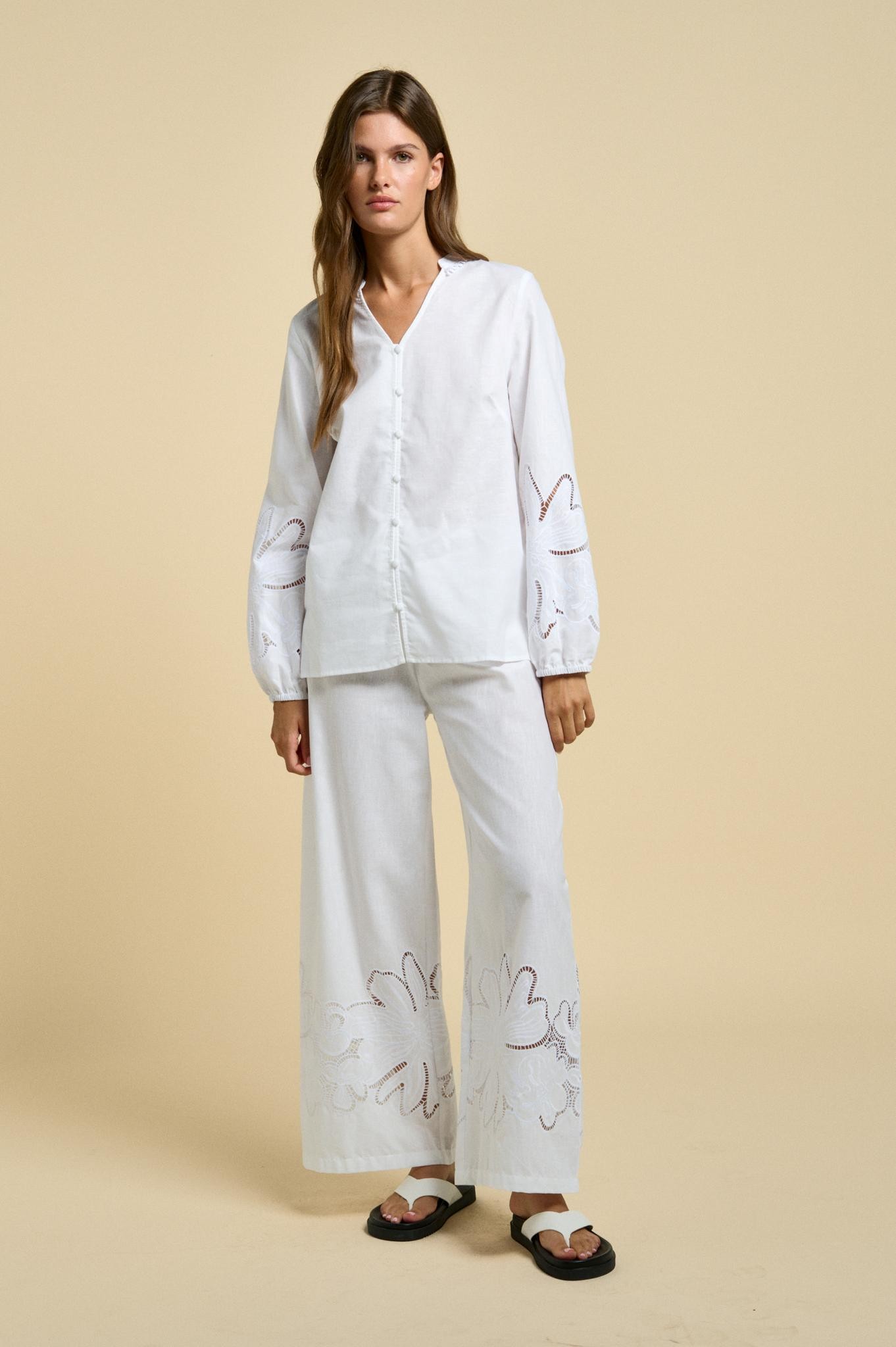 Little Lies Flora Pants - White