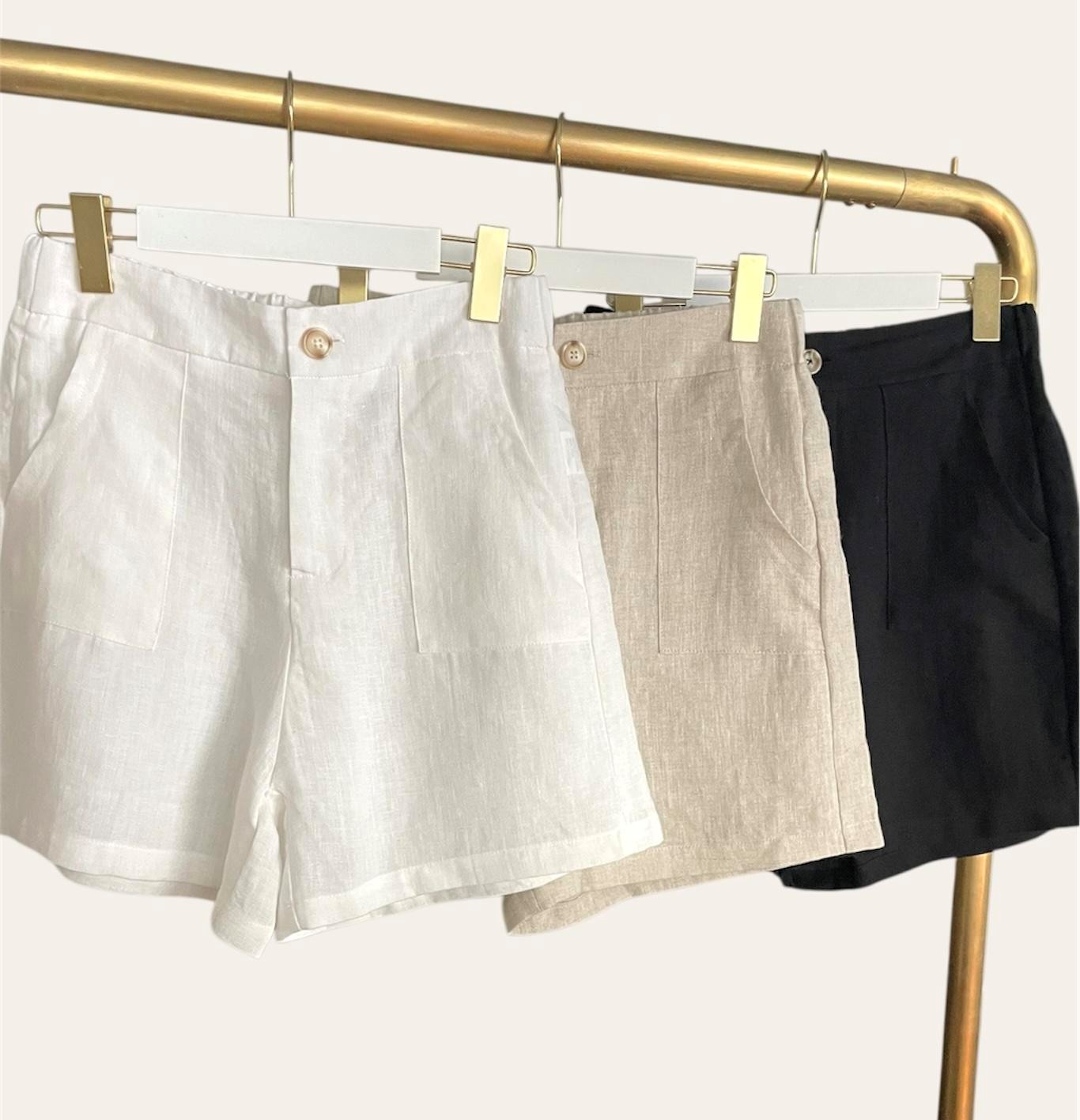 Little Lies Jude Linen Shorts - White