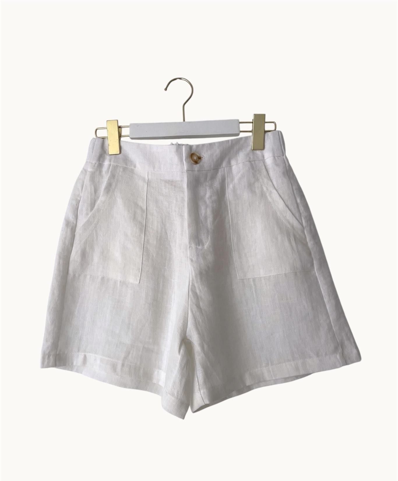 Little Lies Jude Linen Shorts - White - Image 2
