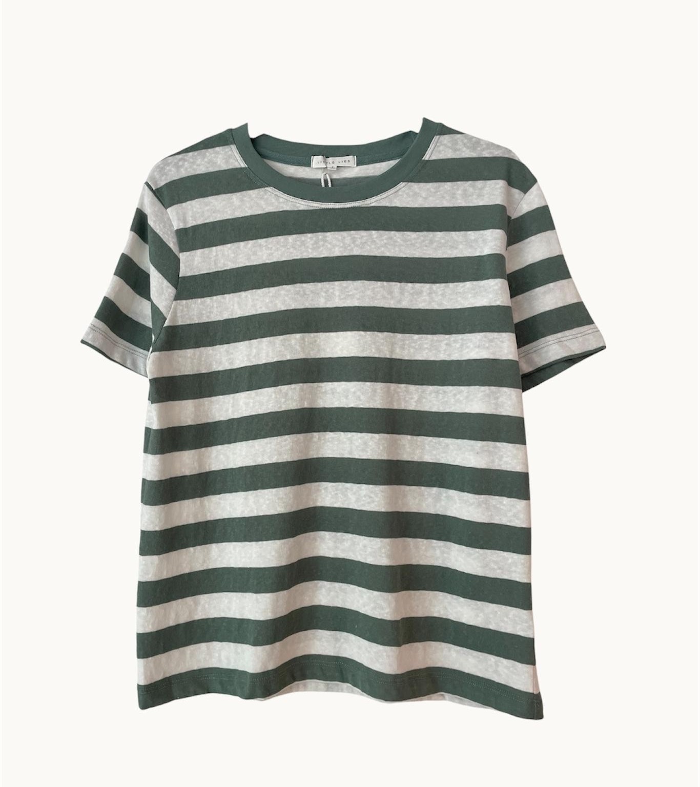 Little Lies Tilly Stripe Tee - Khaki Stripe