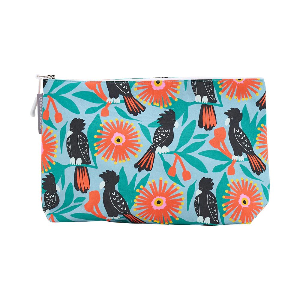 AT Cosmetic Bag - Black Cockatoos Large