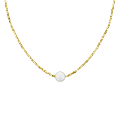 Gold Single Pearl Necklace