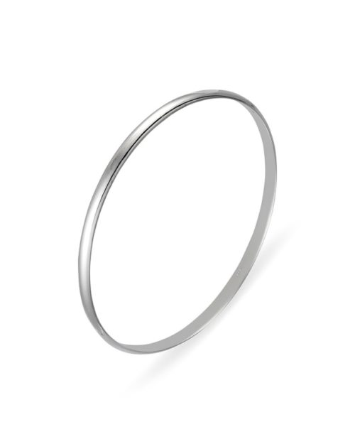Silver Half Round Bangle 4mm