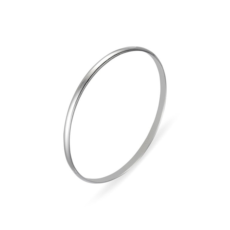 Silver Half Round Bangle 4mm