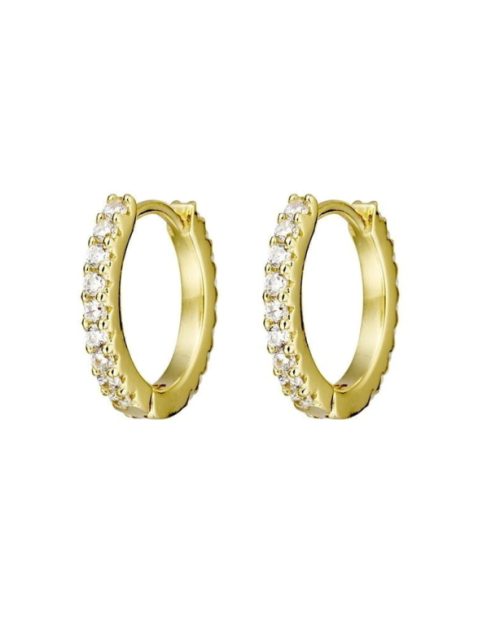 Gold CZ Huggie Earring 10mm