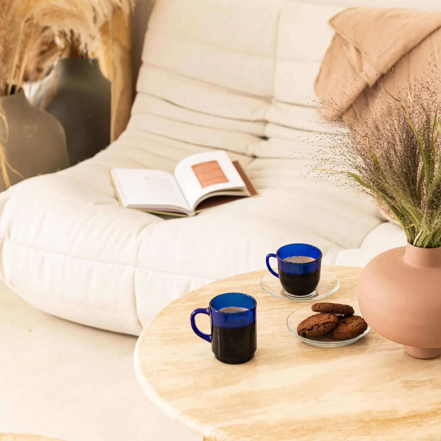 260ml Versailles Glass Coffee Mug - Blue - Image 2