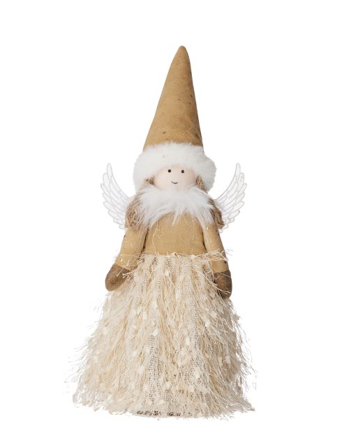 Xmas Standing Angel Gold 14x33cm