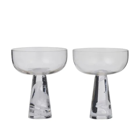 Boda Coupe Glass White Set 2