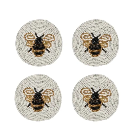 Bee Beaded Coasters Set 4