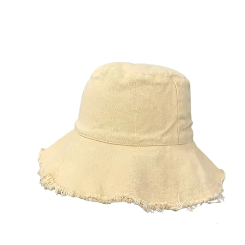 Salty Shadows Canvas Hat Frayed Edge - Yellow