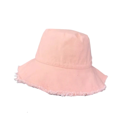 Salty Shadows Canvas Hat Frayed Edge - Pink