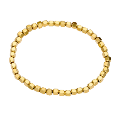 Gold SS Cube Bead Bracelet