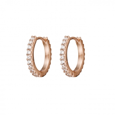 Rose Gold CZ Huggie Earring 6mm