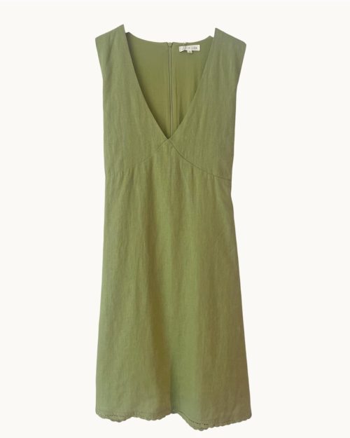 Little Lies Crochet Trim Dress - Sage Green