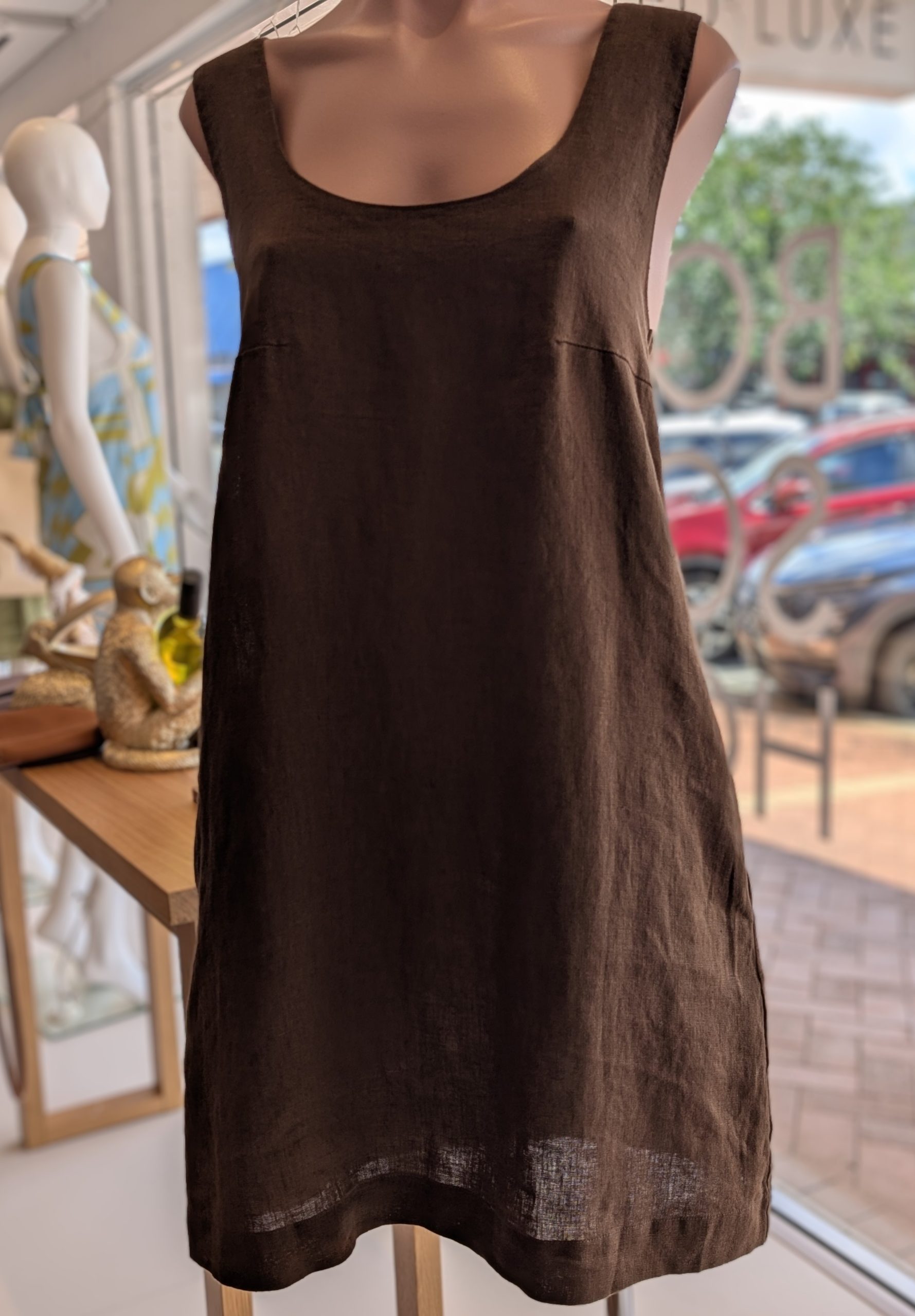 Little Lies Tie Back Dress  Chocolate  The Shed Luxe