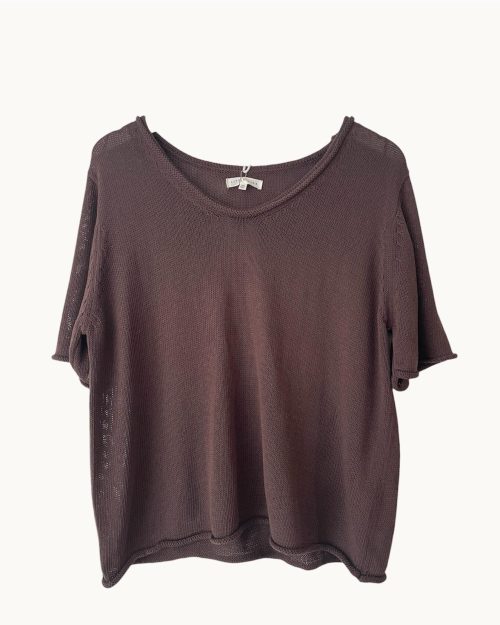 Little Lies Scoop Spring Tee - Chocolate