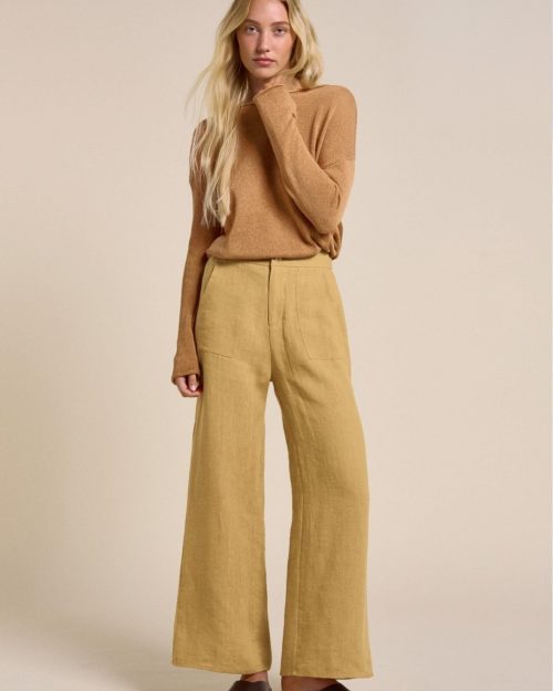 Little Lies Jude Linen Pants - Pale Mustard
