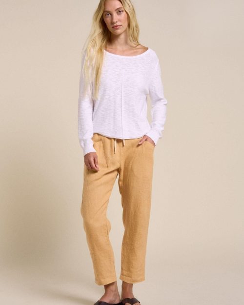 Little Lies Luxe Linen Pant - Pale Mustard