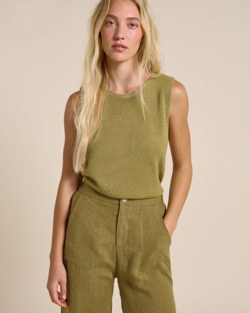 Little Lies Spring Tank - Olive