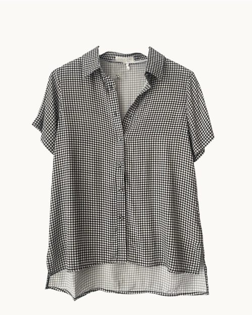 Little Lies Gina Gingham Shirt - Black