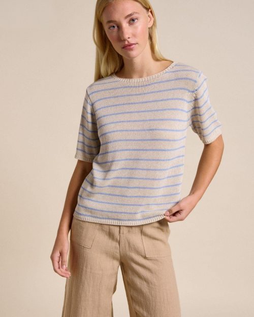 Little Lies Indi Tee - Natural/Blue