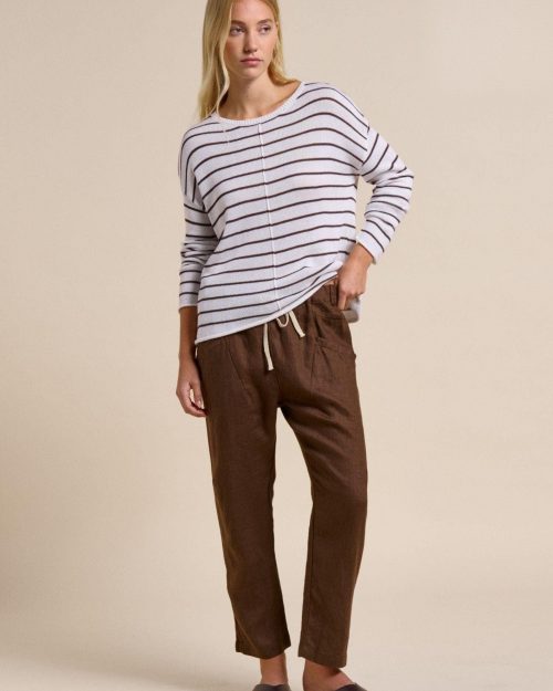 Little Lies Luxe Linen Pant - Chocolate