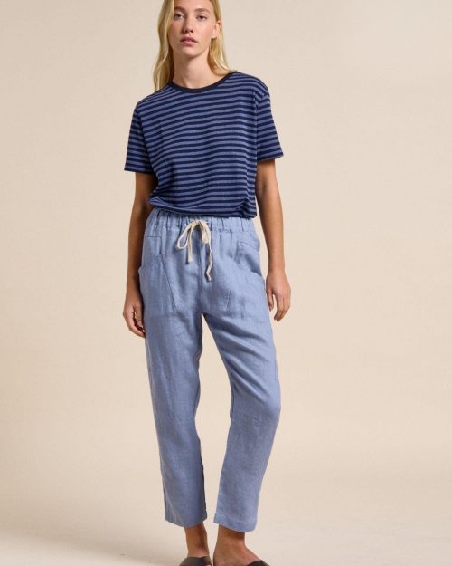 Little Lies Luxe Linen Pant - Nantucket Blue