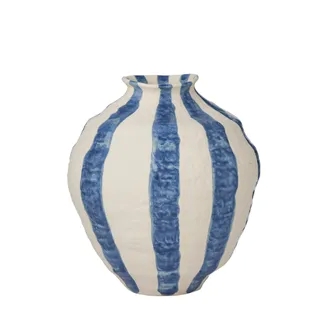 Rayas Ceramic Vase Dark Denim 26x30cm