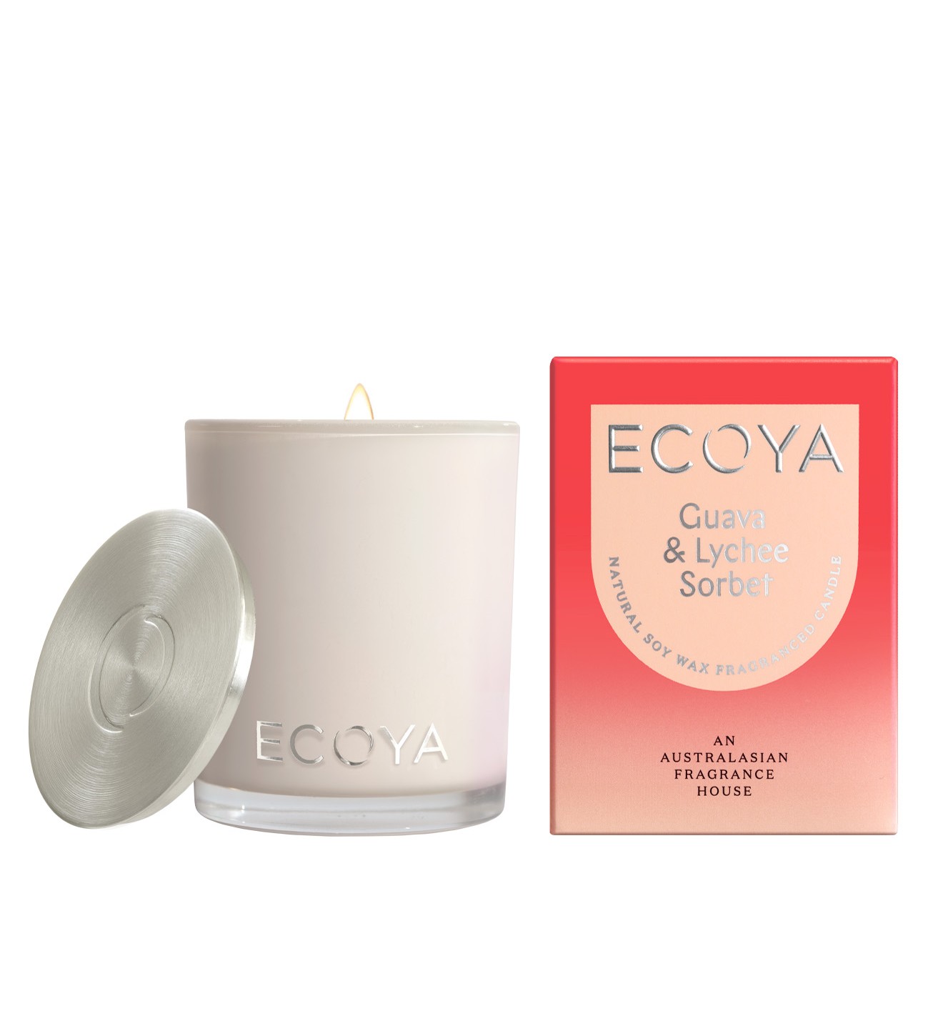 Ecoya Mini Madison Candle 80g - Guava & Lychee Sorbet