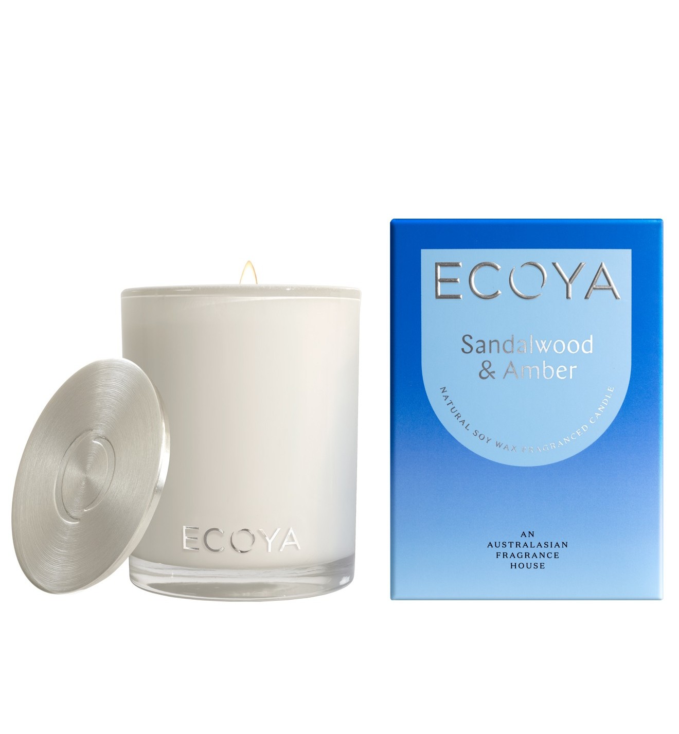 Ecoya Madison Candle 400g - Sandalwood & Amber