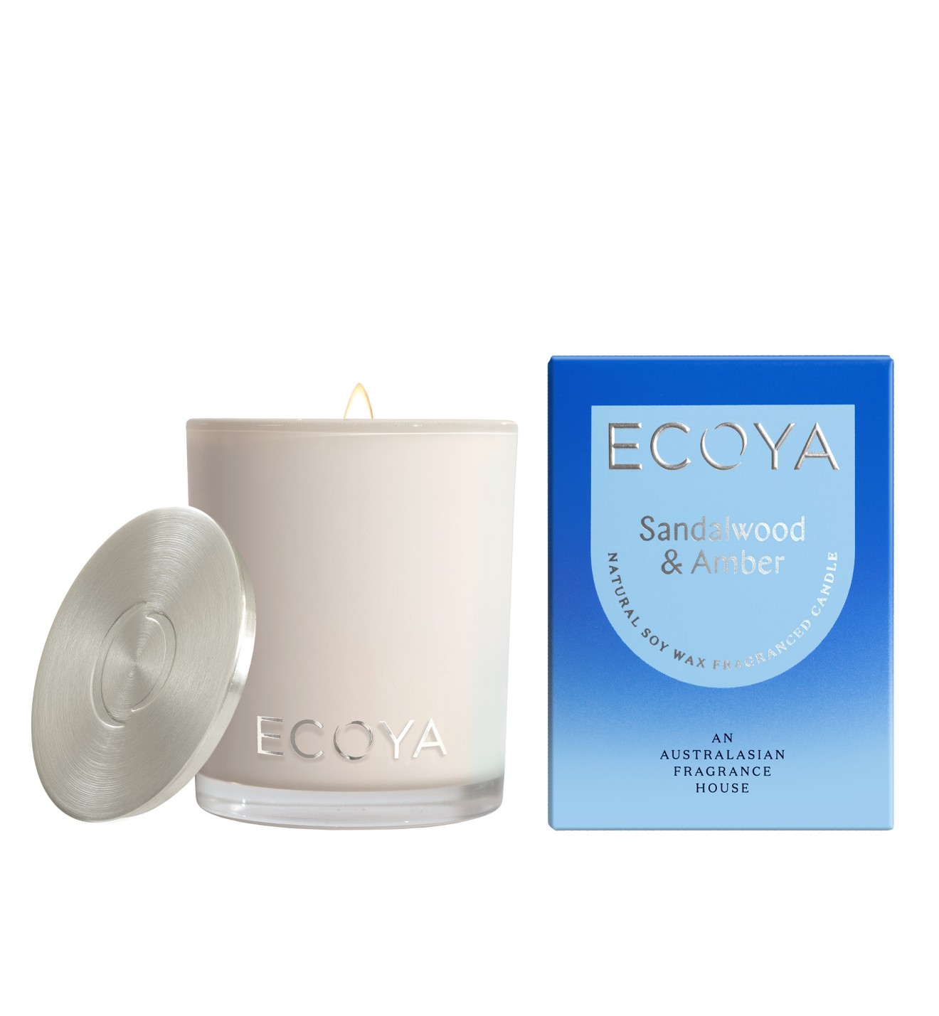 Ecoya Mini Madison Candle 80g - Sandalwood & Amber