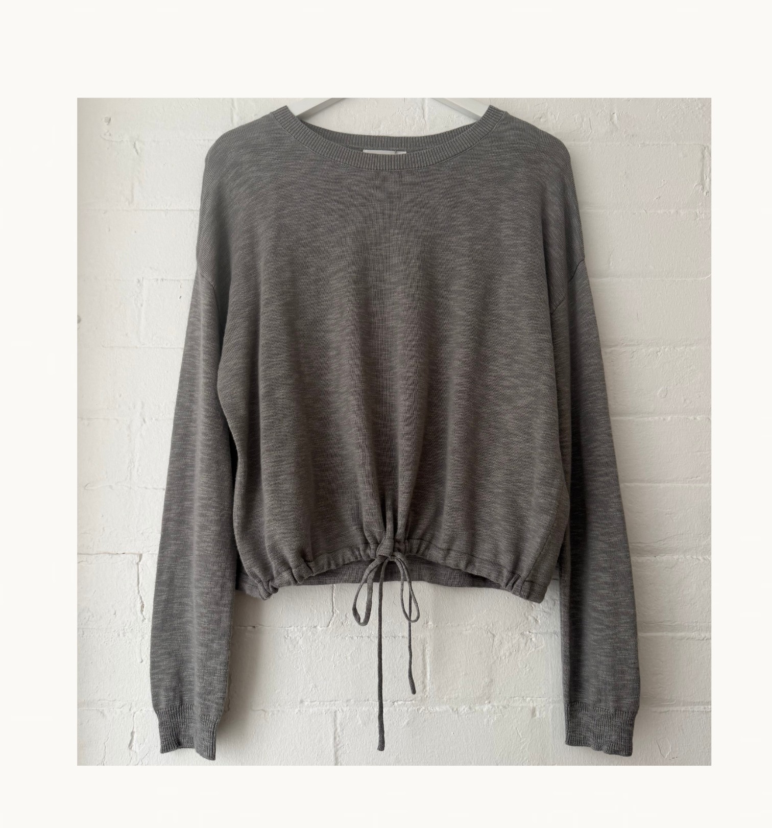 Little Lies Hailey Drawstring Top - Grey Marle - Image 2