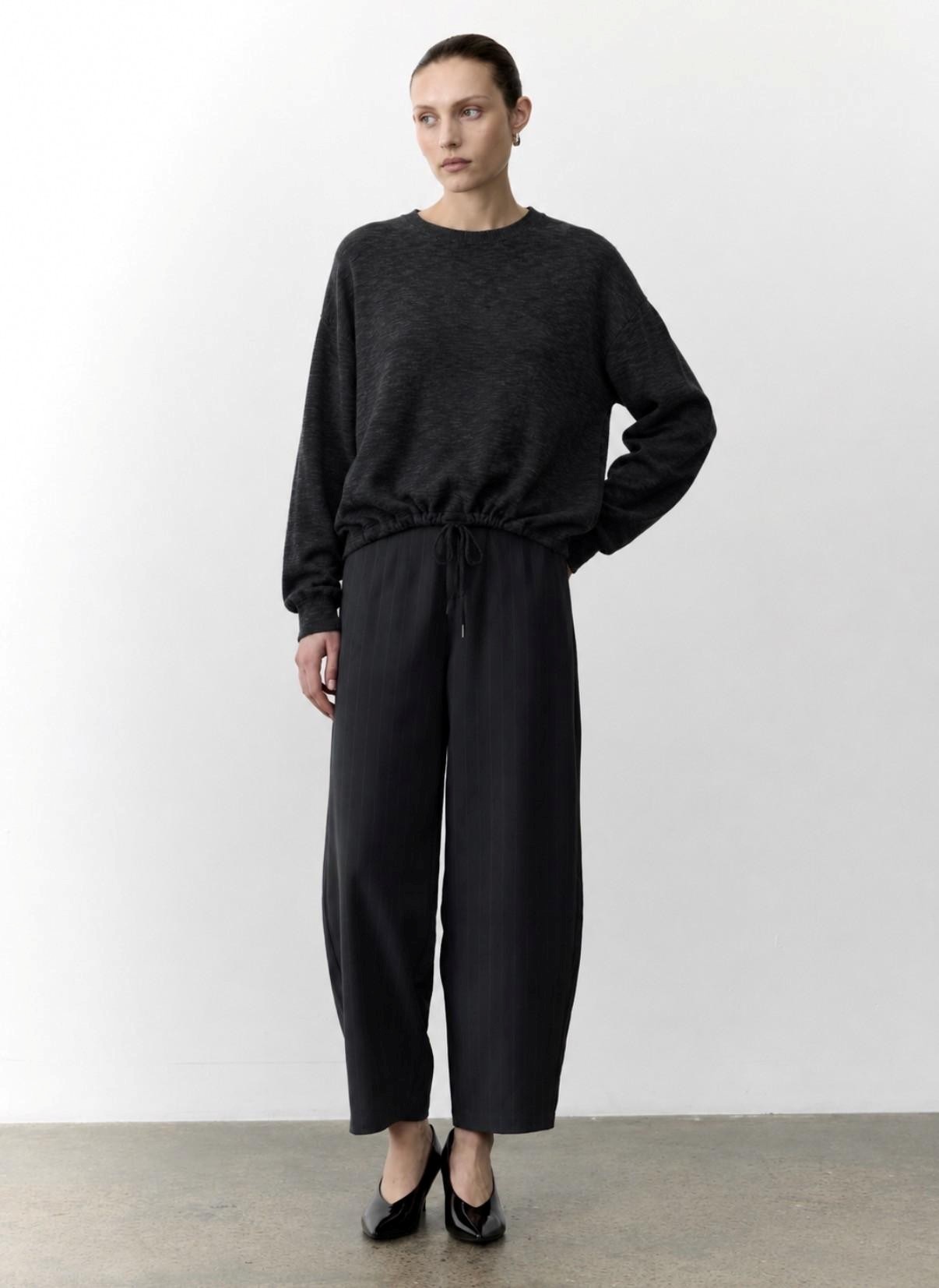 Little Lies Hailey Drawstring Top - Dark Grey