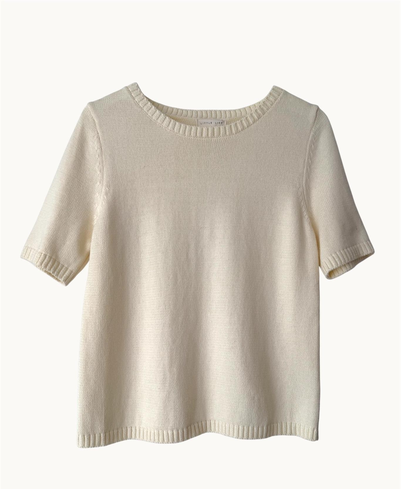 Little Lies Rowie Cotton Knitted Tee - Milk