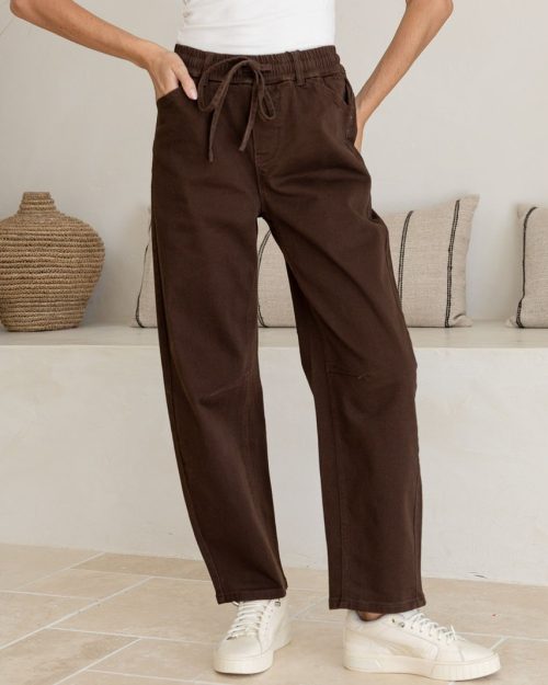 Stretch Barrel Jeans - Chocolate Denim