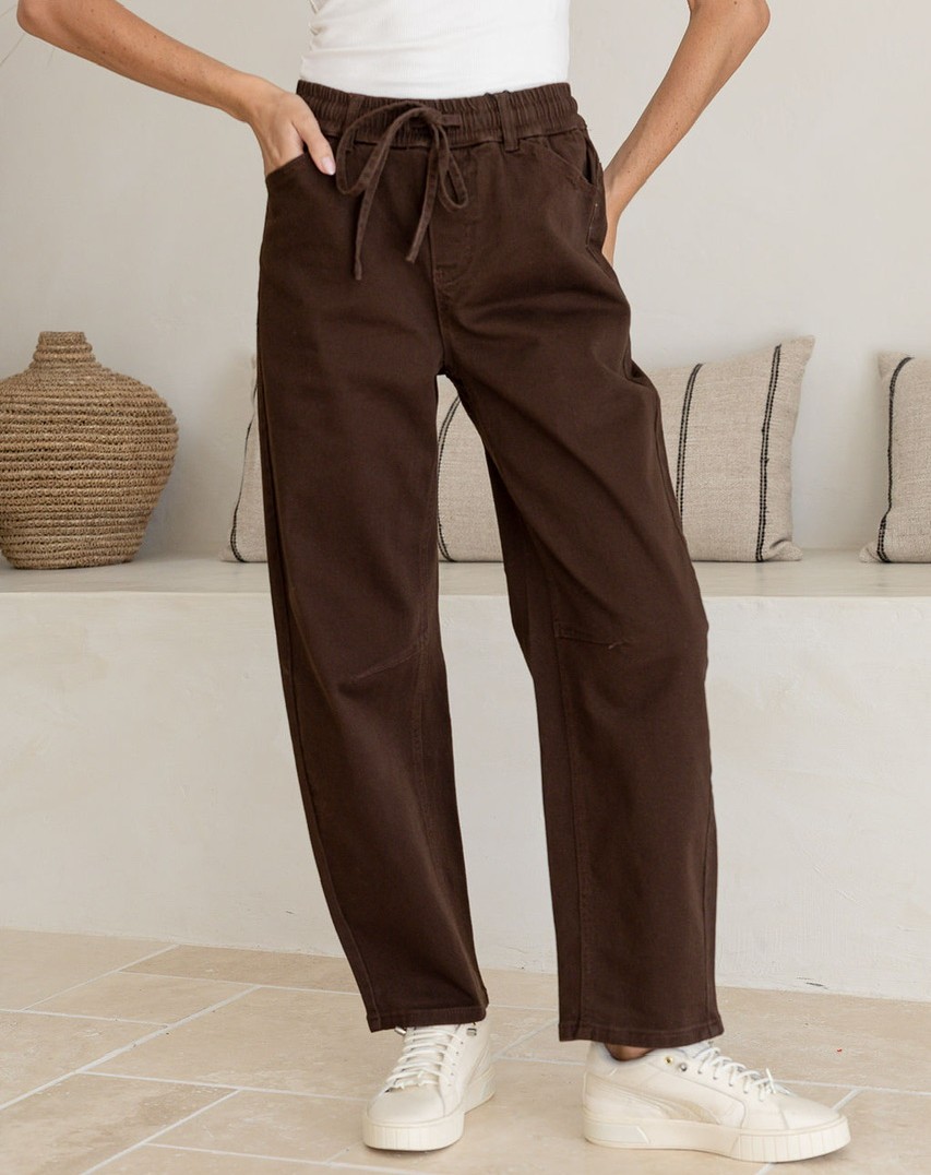 Stretch Barrel Jeans - Chocolate Denim