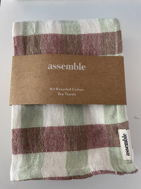 Kit Recycled Cotton Tea Towel Set 3 Sage - Image 2