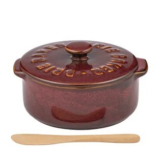 Loire Ceramic Brie Baker Burgandy