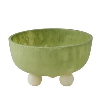 Kip Resin Footed Bowl Ivory/Pistachio