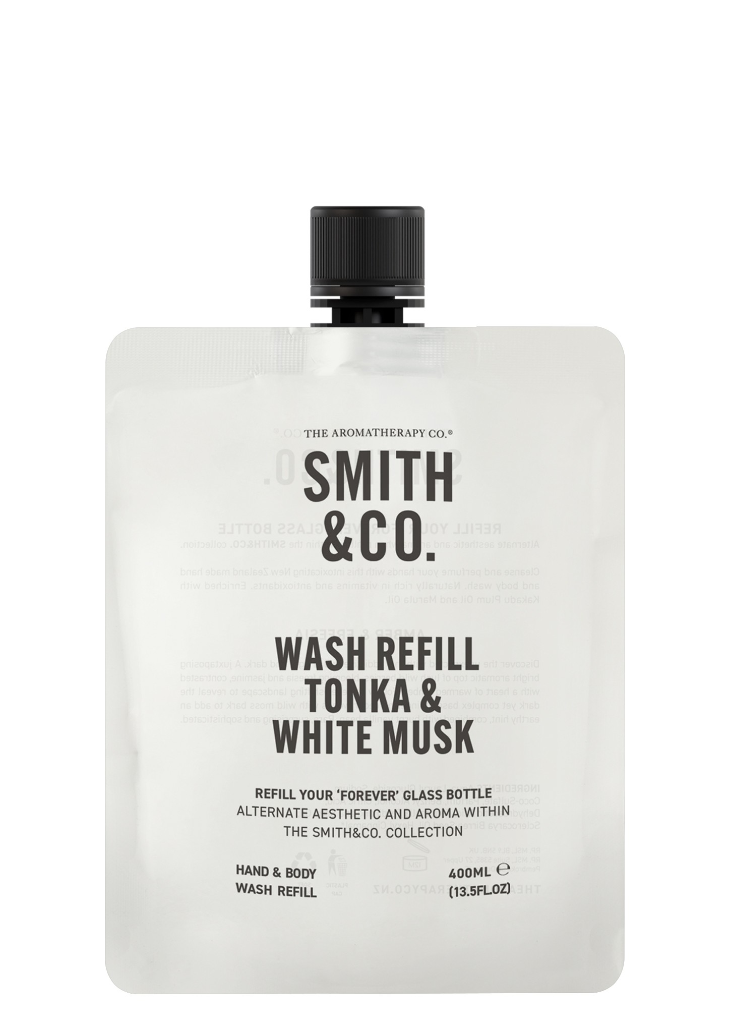 Smith & Co Hand & Body Wash Refill 400ml - Tonka & White Musk