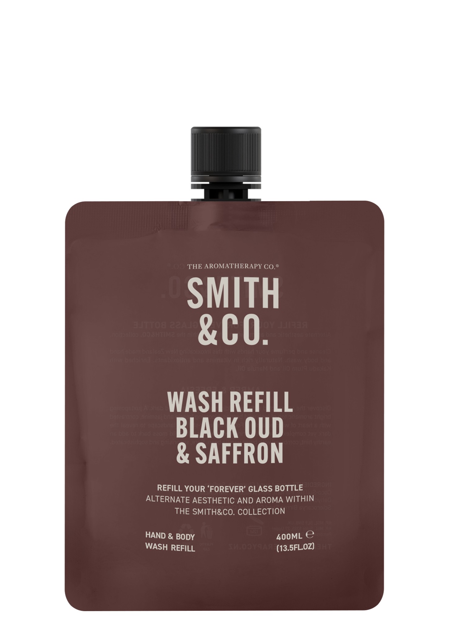 Smith & Co Hand & Body Wash Refill 400ml - Black Oud & Saffron