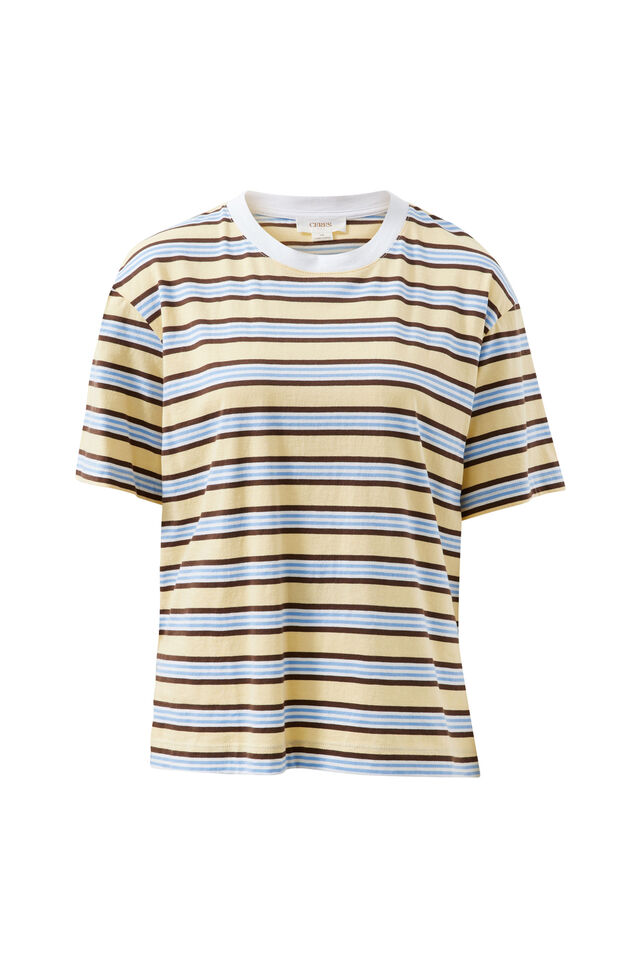 Stevie Slouchy Tee - New Butter Brunette Stripe - Image 4